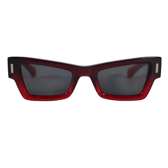Salvatore Ferragamo Cat Eye Ombre Sunglasses-Gradient Transparent Dark Red - NWT - Picture 2 of 8
